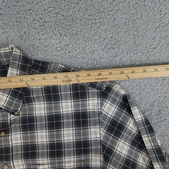 Jos A Bank Traveler Button Down Shirt Mens Large Olive Green Plaid Long Sleeve - Picture 9 of 15